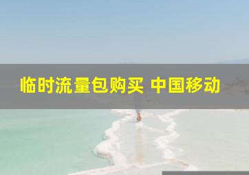 临时流量包购买 中国移动